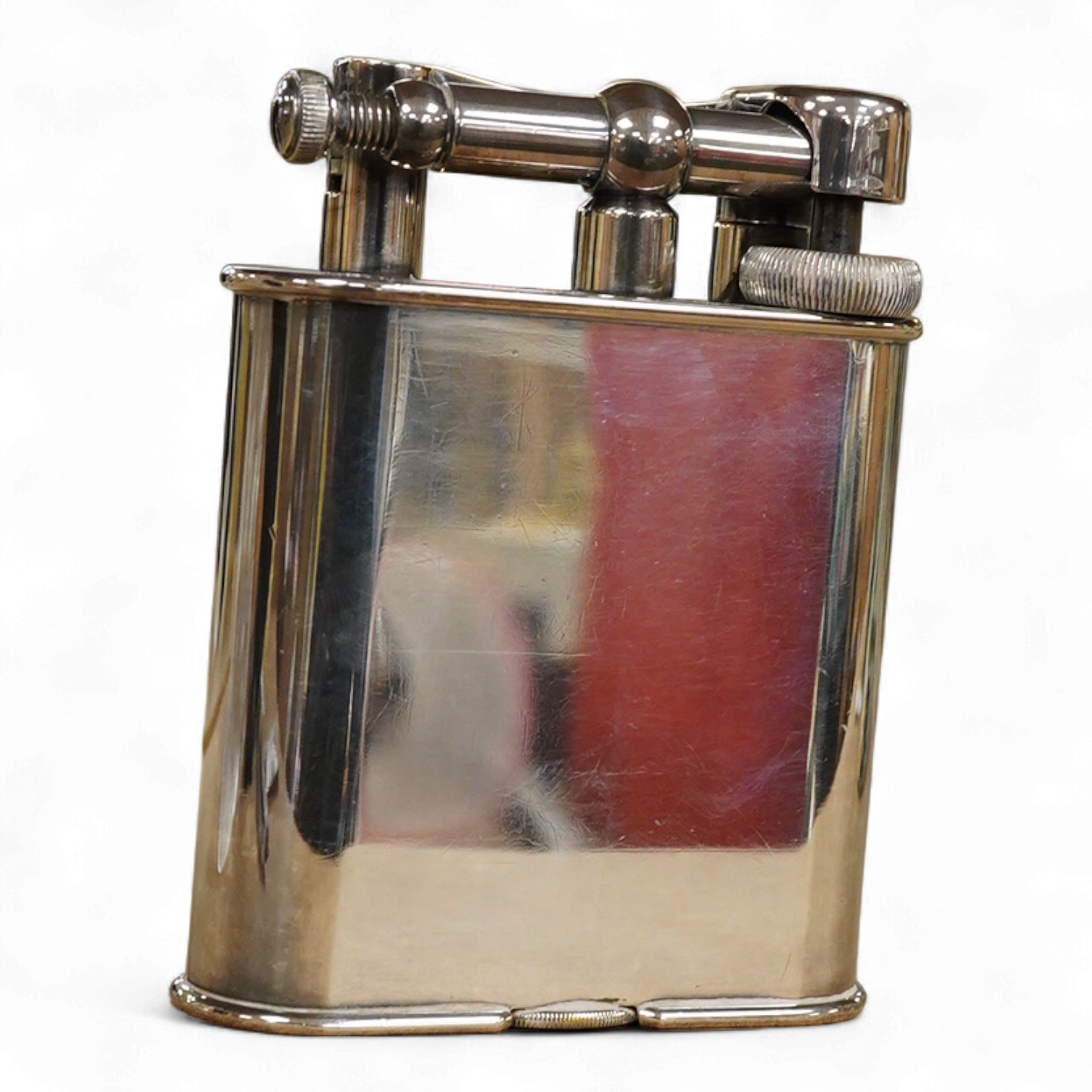 A Dunhill silver plated lift-arm table lighter, 10cm